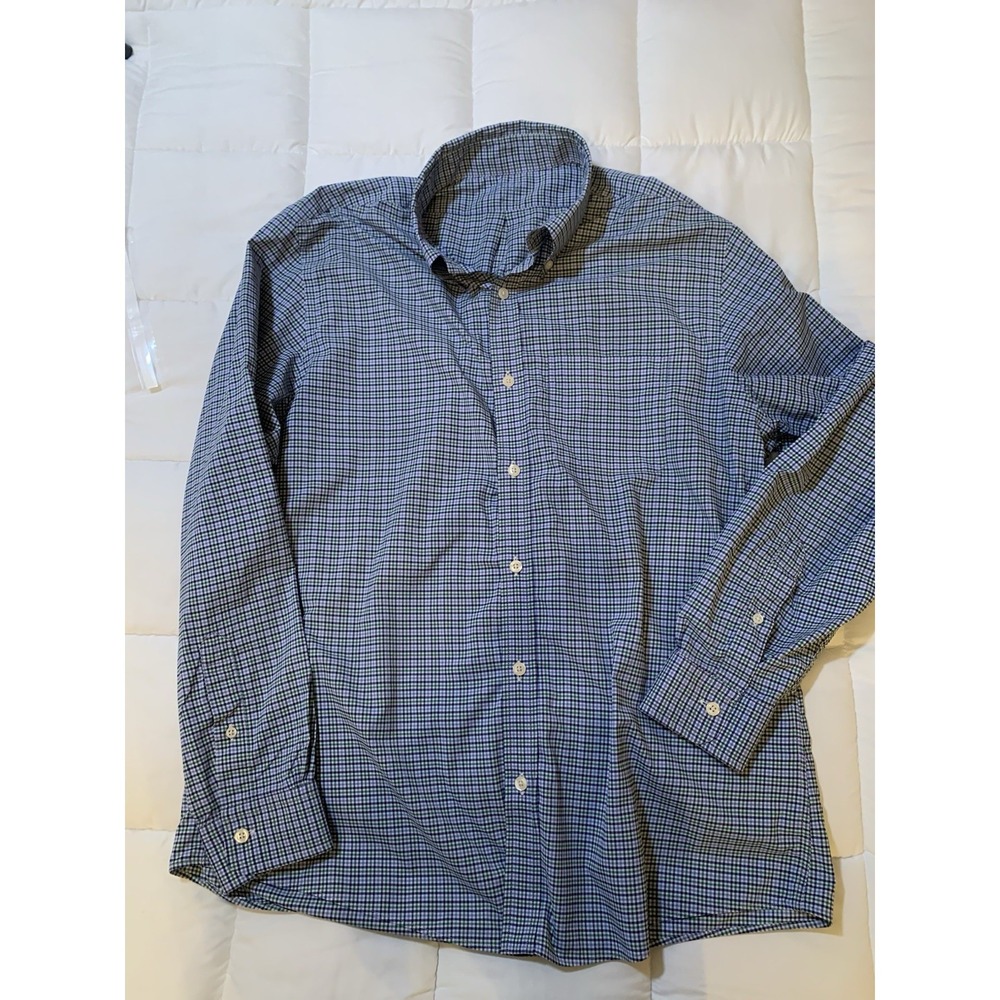 Brooks‎ Brothers Shirt Mens Large Plaid Non Iron Stretch Dress Shirt